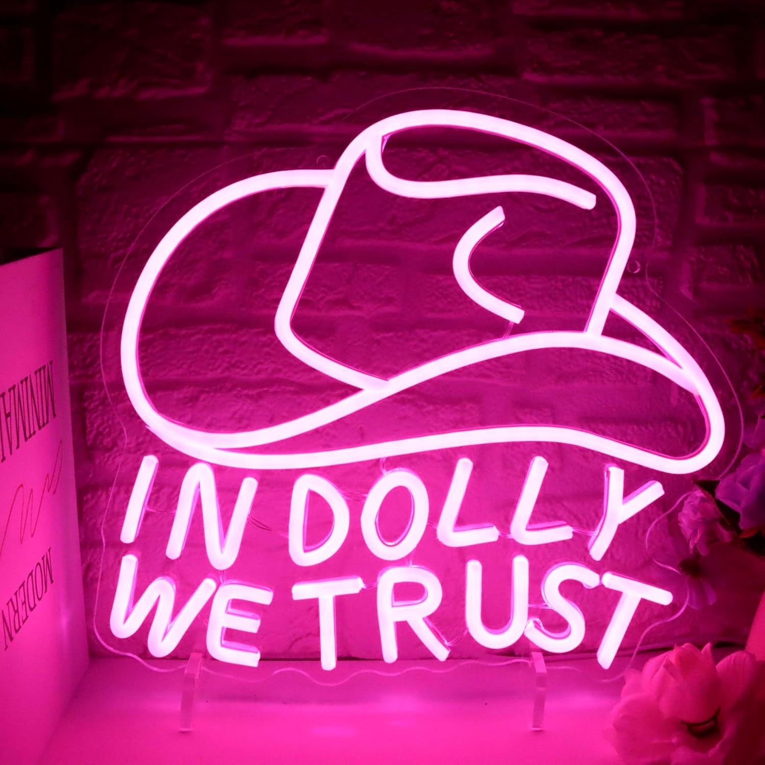 LED Neon Signs – Cowgirl Boots / Leave a Message / Girls Just Wanna Have Fun / Movie Night / Dolly Do / Dolly Hat – USB-Powered, Dimmable Wall Décor