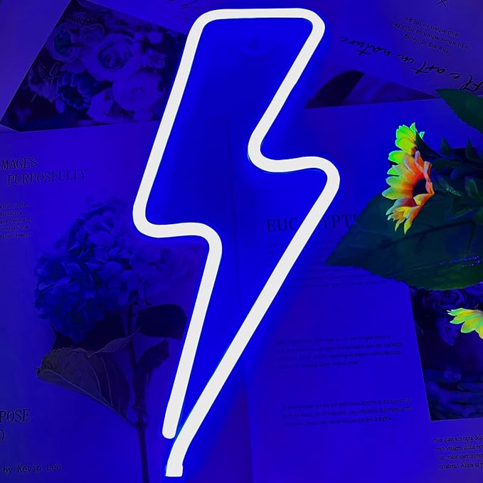 LED Cloud & Lightning Neon Sign – Battery/USB Powered Wall Light for Bedroom, Bar, Party & Wedding
