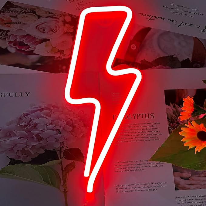 LED Cloud & Lightning Neon Sign – Battery/USB Powered Wall Light for Bedroom, Bar, Party & Wedding