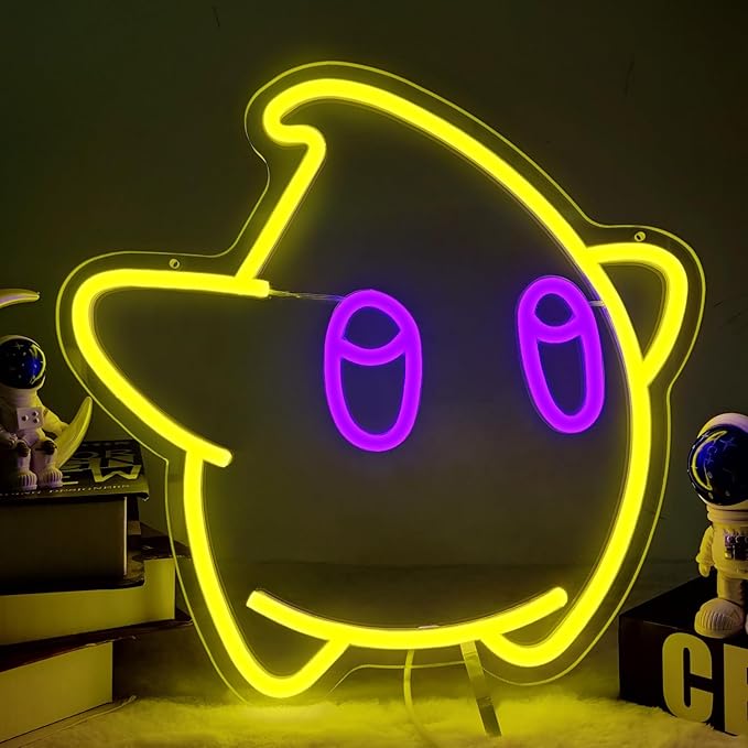LED Neon Signs – Baseball MLB Logo / Luma Star / Hello Beautiful / Graffiti Heart – USB-Powered, Dimmable Wall Décor