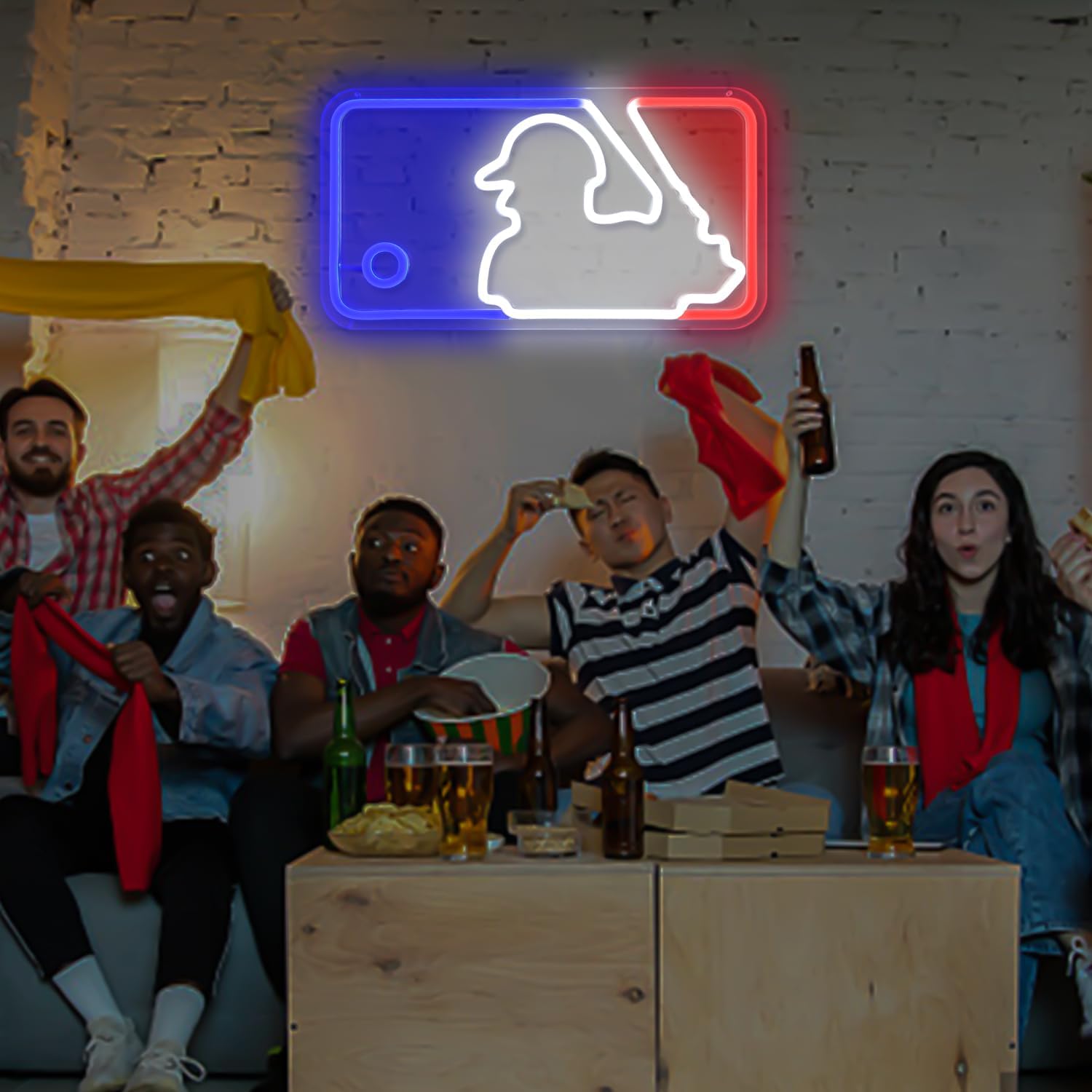 LED Neon Signs – Baseball MLB Logo / Luma Star / Hello Beautiful / Graffiti Heart – USB-Powered, Dimmable Wall Décor