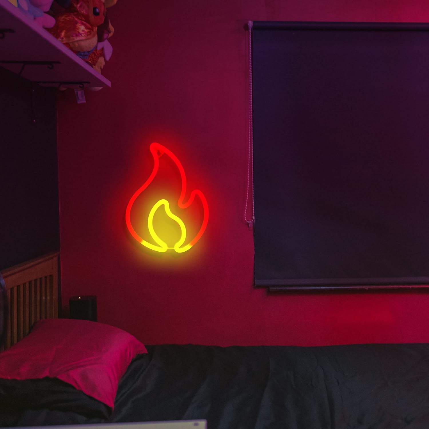 Flame-Shaped LED Neon Sign – USB/Battery Powered Wall Light for Kids’ Room, Party & Bar Decor