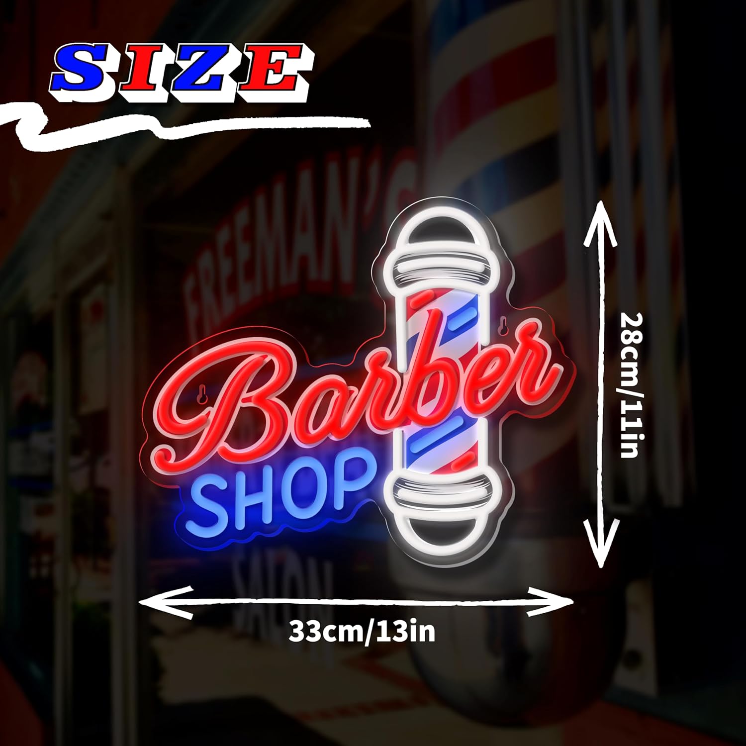 Barber Shop LED Neon Sign – Dimmable Light for Hair Salon, Studio & Business Decor