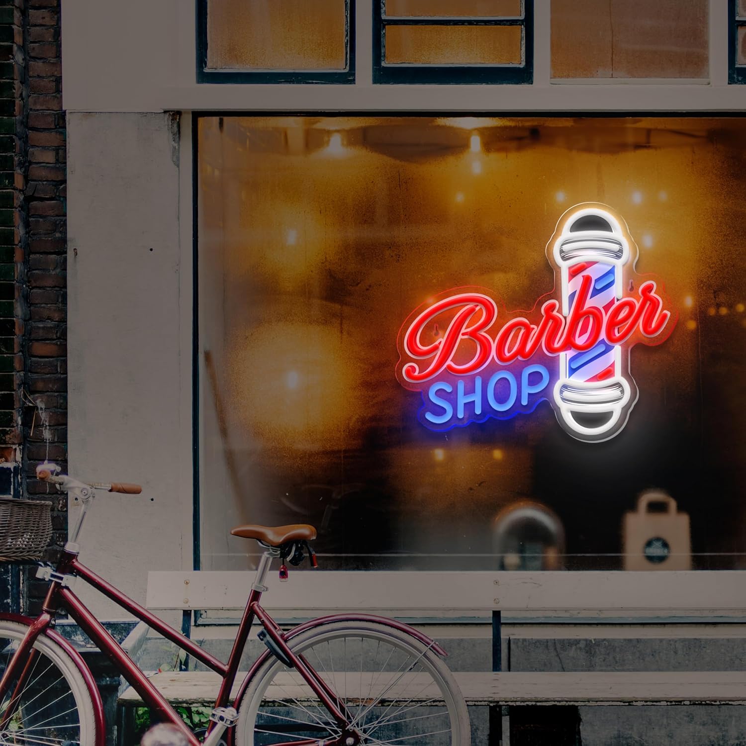 Barber Shop LED Neon Sign – Dimmable Light for Hair Salon, Studio & Business Decor