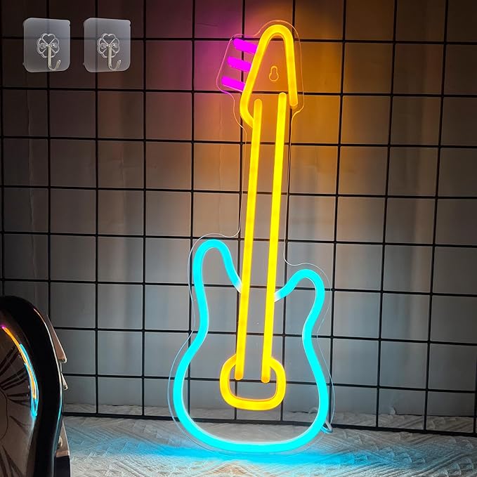 LED Neon Signs – Open / Happy Hour / Cocktails / Guitar / Rock / Bar / Girl – USB-Powered, Dimmable Wall Décor