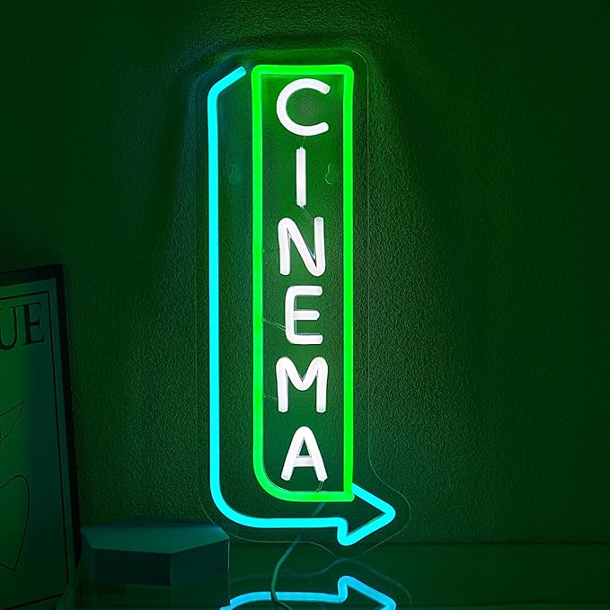 LED Neon Signs – Smoke Hand / Cinema / Cup Cat / Music Studio / Soju / Restroom Logo / Kitchen – USB-Powered, Dimmable Wall Décor