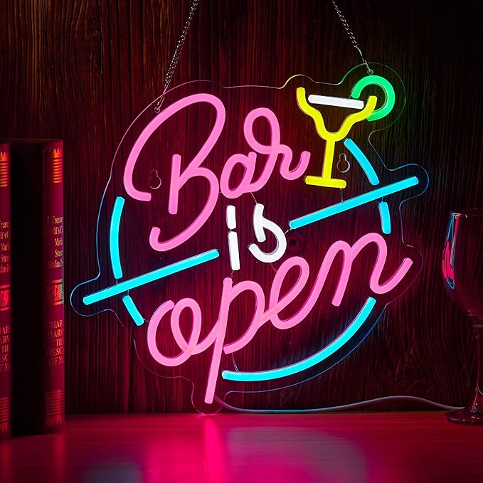 Parrot “It’s 5 O’Clock Somewhere” Neon Sign – USB Powered, Dimmable LED Wall Light for Bar & Man Cave